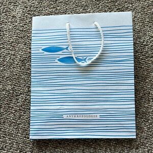 Anthropologie Blue and White Shopping Bag